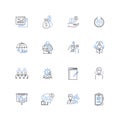 Commercialism line icons collection. Consumerism, Materialism, Advertising, Sales, Branding, Commoditization, Marketing