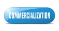commercialization button. sticker. banner. rounded glass sign Royalty Free Stock Photo