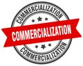 commercialization stamp. commercialization label on transparent background. round sign Royalty Free Stock Photo