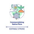 Commercializing native flora concept icon