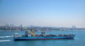 Commersial container boat of Maersk Line company passes through the Bosphorus, Istanbul