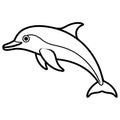 Commerson Dolphin flies icon vector Royalty Free Stock Photo