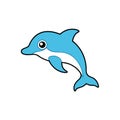 Commerson Dolphin goes icon vector Royalty Free Stock Photo