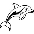 Commerson Dolphin jumps icon vector Royalty Free Stock Photo