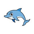 Commerson Dolphin lies icon vector Royalty Free Stock Photo