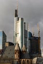 Commerzbank Tower Building and the St. Leonhard Church