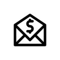 Commision, envelope, money icon vector image. Can also be used for Finance and Money. Suitable for use on web apps