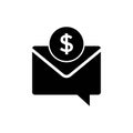 Commision, envelope, money line icon. Simple element illustration. Commision, envelope, money concept outline symbol design