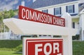 Commission Change For Sale Real Estate Sign In Front Of New House