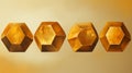 Speedpainting: Gold Dodecahedron Set On Mustard Background