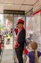 Commissionaire at Lego bus stop