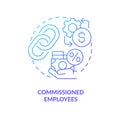 Commissioned employees blue gradient concept icon