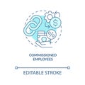 Commissioned employees turquoise concept icon