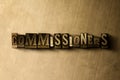 COMMISSIONERS - close-up of grungy vintage typeset word on metal backdrop Royalty Free Stock Photo