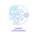 Commit little and often blue gradient concept icon Royalty Free Stock Photo