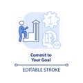 Commit to your goal light blue concept icon