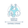 Commit to your goal turquoise concept icon