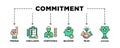 Commitment banner web icon vector