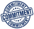 Commitment blue grunge stamp