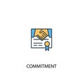 Commitment concept 2 colored line icon