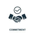 Commitment icon. Monochrome simple element from core value collection. Creative Commitment icon for web design