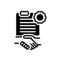 Black solid icon for Commitment, handover and document Royalty Free Stock Photo