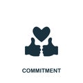 Commitment icon. Monochrome simple sign from performance collection. Commitment icon for logo, templates, web design and