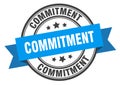 commitment label. commitment round band sign.