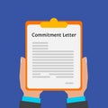 Commitment letter. The described situation of cooperation. Cooperation on business on mutual assistance. Vector flat Royalty Free Stock Photo