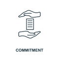 Commitment outline icon. Thin line concept element from business management icons collection. Creative Commitment icon for mobile