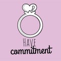 Commitment from Ring Engagement Valentines Day Digital Stamp