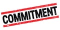COMMITMENT text on black-red rectangle stamp sign