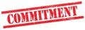 COMMITMENT text on red grungy rectangle stamp