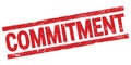 COMMITMENT text on red rectangle stamp sign