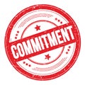 COMMITMENT text on red round grungy stamp