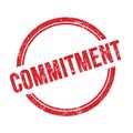 COMMITMENT text written on red grungy round stamp