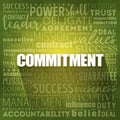 Commitment word cloud collage, business concept background