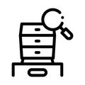 Commode research icon vector outline illustration