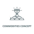 Commodities concept line icon, vector. Commodities concept outline sign, concept symbol, flat illustration