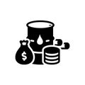 Black solid icon for Commodities, goods and material