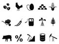 Commodities trading market icons set Royalty Free Stock Photo