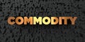 Commodity - Gold text on black background - 3D rendered royalty free stock picture