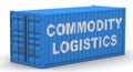 Commodity logistics. Text on the cargo container