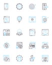 Commodity trading linear icons set. Futures, Exchange, Arbitrage, Derivatives, Pricing, Hedging, Options line vector and