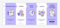 Common anxiety triggers purple and white onboarding template