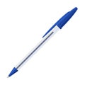 Common ballpoint pen in transparent case with cap Royalty Free Stock Photo