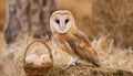 common barn owl ( Tyto albahead ) close up sitting Royalty Free Stock Photo