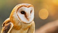 common barn owl ( Tyto albahead ) close up sitting Royalty Free Stock Photo