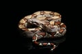 Common boa, Boa constrictor, isolated on black Royalty Free Stock Photo