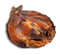 Common bream. Plast. Cut in half. Smoked. White background. Isolated Royalty Free Stock Photo